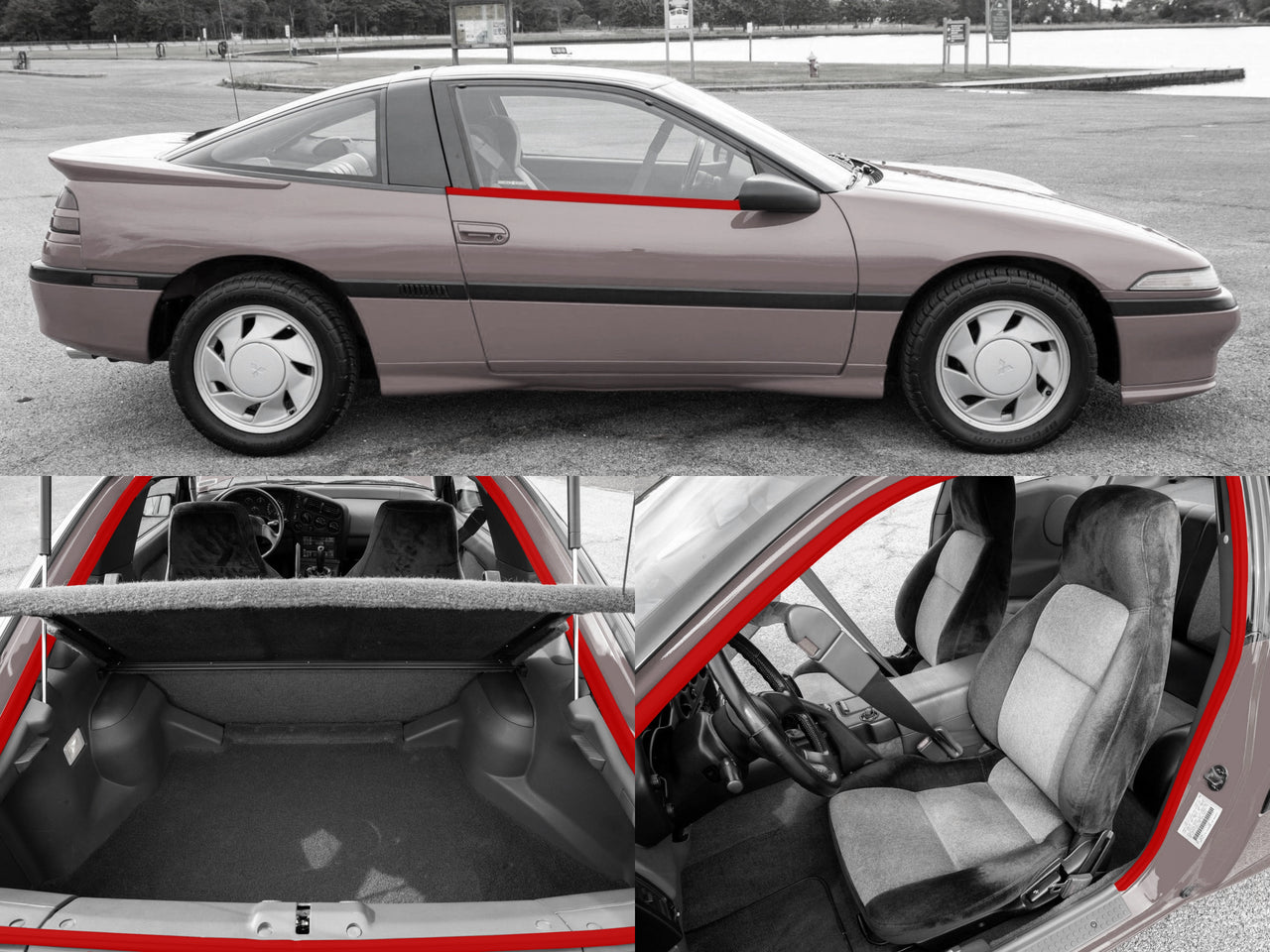 Mitsubishi Eclipse DSM 1G Strip Kit inc Door Weather Strip (Body Side + Exterior) & Trunk Weather Strip